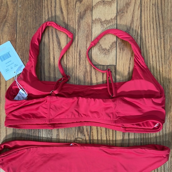 Andie Bikini Set Havana Top Cheeky Bottom Cherry Red Size M NWT - Picture 7 of 14